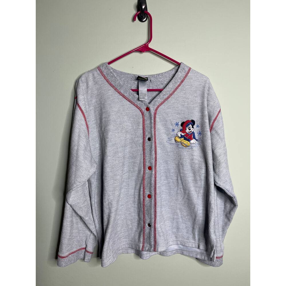 Mickey Unlimited Button Up Fleece top Large